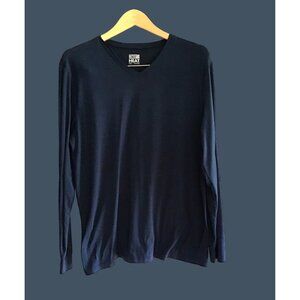 32 DEGREES HEAT- MENS NAVY V-NECK LONG SLEEVE WARM T-SHIRT SIZE LARGE